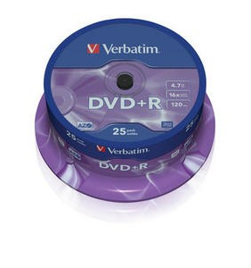 VERBATIM DVD+R(25-Pack)Spindle/General Retail/16x/4.7GB