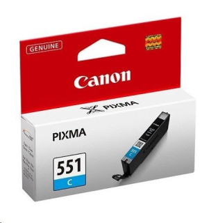 Canon CARTRIDGE CLI-551C azurová pro Pixma iP, Pixma iX, Pixma MG a Pixma MX 6850, 725x, 925, 8750 (332 str.)