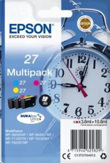 EPSON ink Multipack 3-colour "Budík" 27 DURABrite Ultra Ink