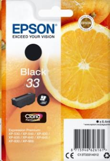 EPSON ink čer Singlepack "Pomeranč" Black 33 Claria Premium Ink