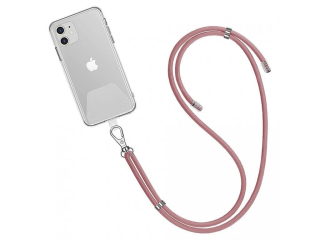 WG - Crossbody lace strap / transparent / soft pink
