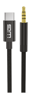 WG - Kabel Type-C (male) na AUX 3,5mm jack (male), 1,5metru, DAC chip, černá