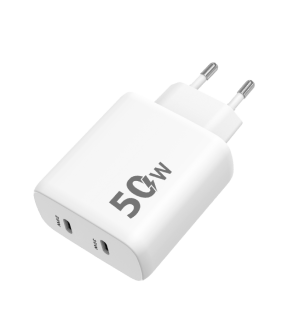 WG - Síťová nabíječka 2x USB-C 50W, 1x USB-C PD 30W + 1x USB-C PD 20W, bílá